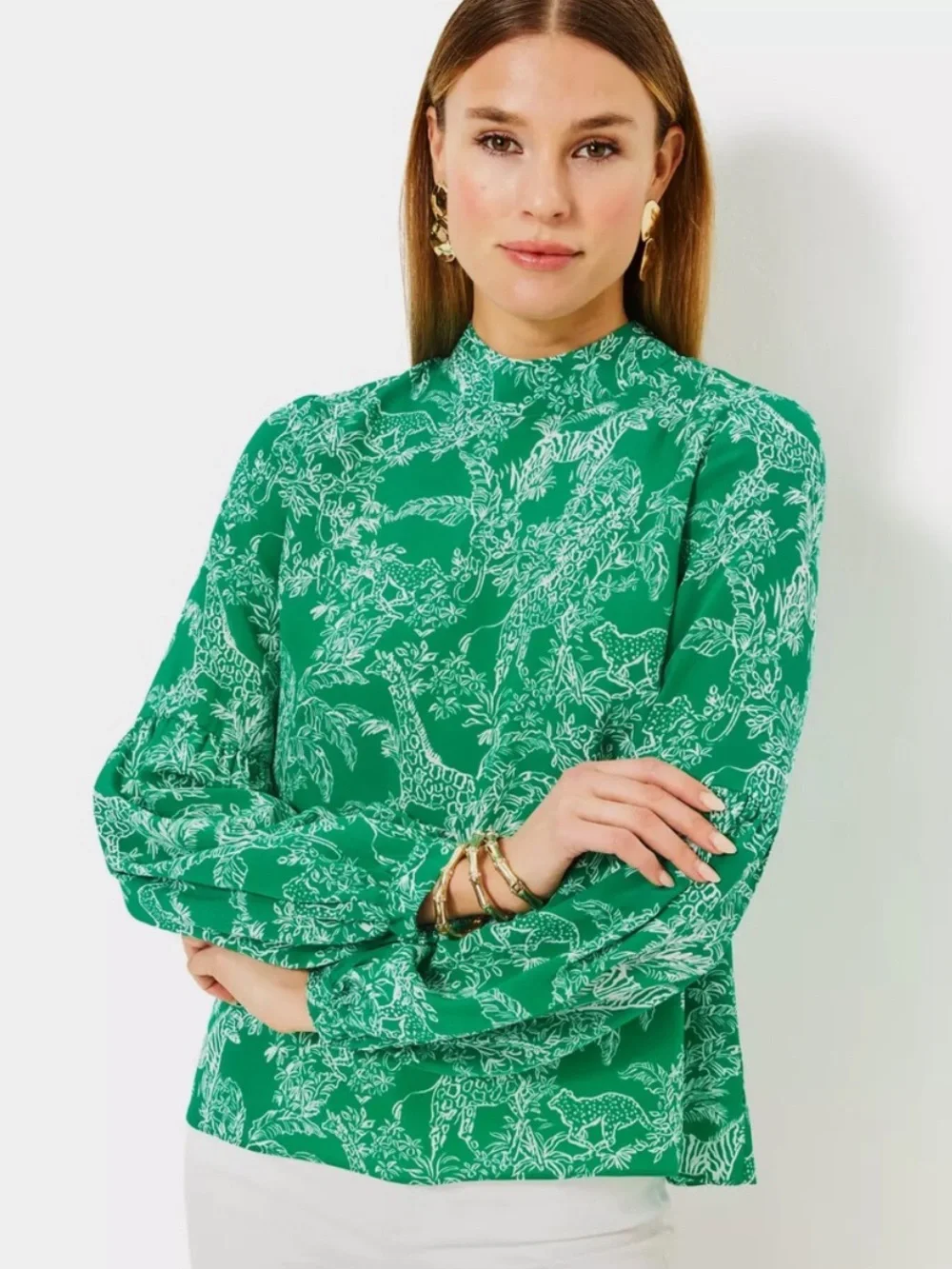 Lilly Pulitzer Witaker Silk Top in the print 